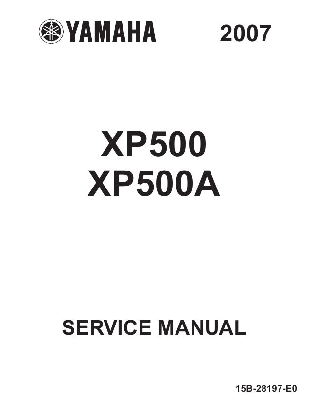 Изображение Руководство по ремонту и техническому обслуживанию Yamaha T-MAX XP-500/ XP-500A (2007) (Service Manual 2007)